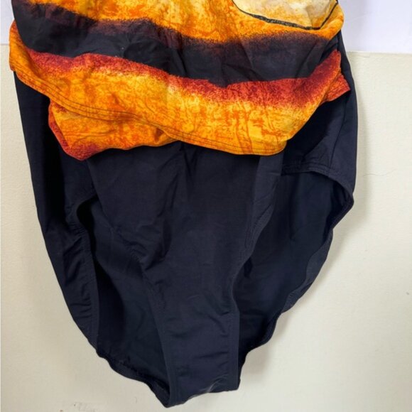 Fantasizer NEW Faux Wrap Halter 1 Piece Swimsuit Gradient Sunset Support Cups 16 - Picture 5 of 16